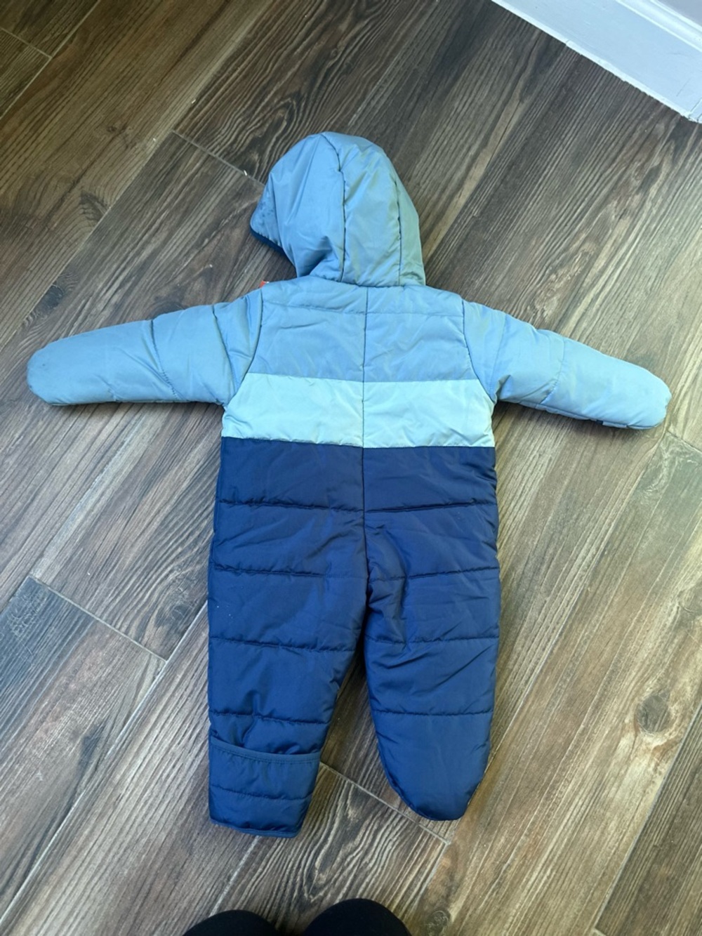 Carter's Blue Colorblock Puffer One-Piece Water Proof Snowsuit - Picture 13 of 14